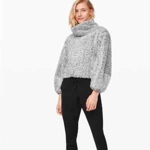 Lululemon Gray Warm Restore Sherpa Pullover